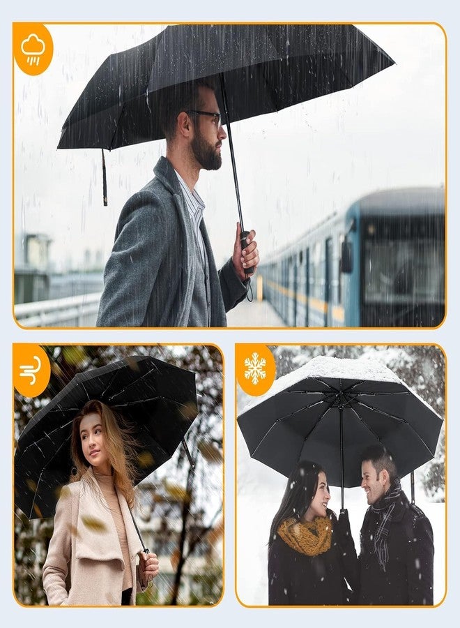 G4Free Portable Auto Travel Umbrella - Windproof for Rain and Wind, Auto Open Close Button, Perfect for Car, Men & Women (Black Dark) - Image 5